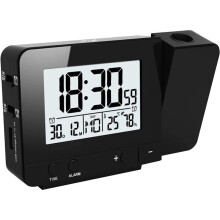 Orologio con proiettore a LED, sveglia digitale con proiezione, temperatura interna a 4 livelli, luminosità regolabile