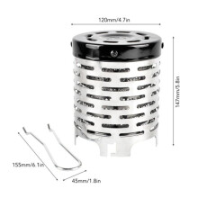 Mini calentador portátil de acero inoxidable para acampar al aire libre con tapa y asa