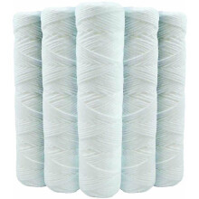 Set di 5 cartucce filtranti per acqua lavabili anti-sedimenti da 9" 3/4-5 micron compatibili con filtri da 10"