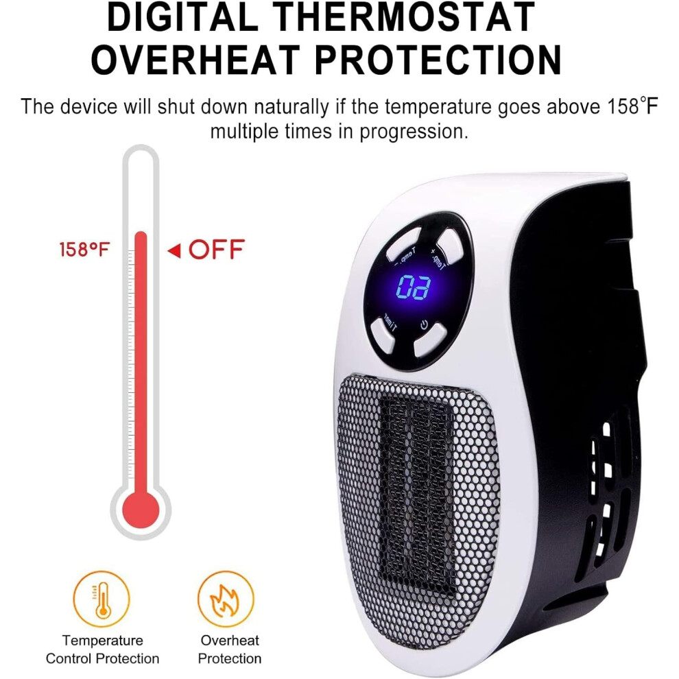Mini radiateur soufflant en céramique économique de 500 watts, 2 pièces