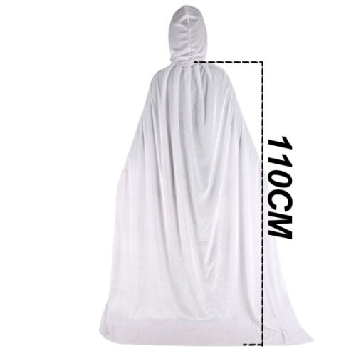 Fato unissex com capuz e comprimento total Branco 110cm