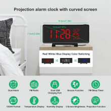 Sveglia, orologio digitale con proiezione e ricarica USB