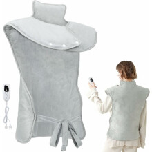 Almohada térmica para cuello y espalda - Manta térmica eléctrica con 6 temperaturas ajustables / 4 configuraciones
