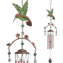 Carillons éoliens - Carillons éoliens colibri pour tuyaux en aluminium de 34 pouces de profondeur, 5 tubes, cadeaux