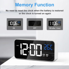 Sveglia, orologio digitale con visualizzazione della temperatura, funzione snooze