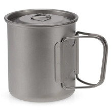 Vedenkeitin Lixada Ultrakevyt Titanium Water Cup Kannettava ulkoretkeilypiknik-vesikuppi taitettavalla