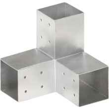 Y-muotoinen tolppaliitin galvanoitua metallia 81x81 mm