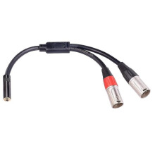 3,5 mm:n stereonaaras-kaksois-xlr-liitin, 3-nastainen pistoke Y-jakaja Ofc Aux-äänikaapeli 3,5 mm -