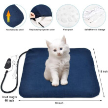 Esterilla calefactora para mascotas, calentador eléctrico para perros y gatos, con apagado automático, 45 x 45