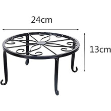 Support à plantes en fer forgé, support à plantes rond en métal, 4 pieds