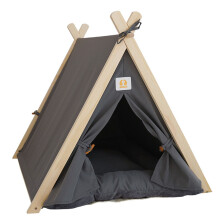 Pet Teepee Teltta Pehmeä Suuri tilava kannettava yleistelttasänky koirille ja kissoille Harmaa Harmaa