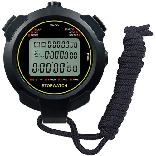 Cronômetro esportivo Timer Lap Split cronômetro digital com calendário