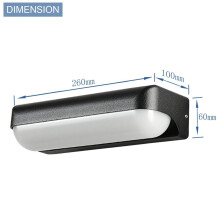 Luminária de parede LED para exterior 12W IP65 3000K Branco quente à prova d'água Luminária de parede