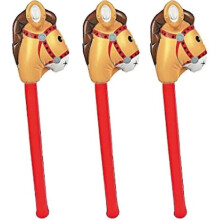 3 peças de cavalo inflável, cavalo inflável em uma vara, cabeça de cavalo inflável Jnnjv