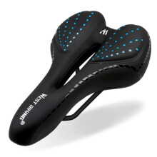 Sella per bicicletta traspirante con cuscino cavo in similpelle, comoda sella per mountain bike in gel + poliuretano