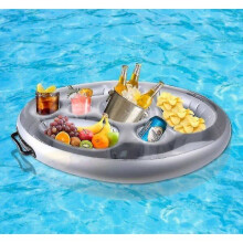 Barra flutuante inflável H de 8 buracos para piscina, almofada flutuante de PVC para cerveja H, almofada