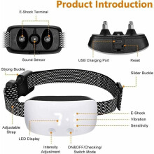 Collar antiladridos para perros, con descarga eléctrica, vibración y pitido, sensibilidad ajustable en 7 niveles,