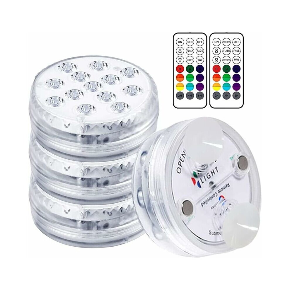 Éclairage LED submersible pour piscine, autonomie de 30 à 50 heures. Étanchéité IP68, 16 couleurs RVB changeantes
