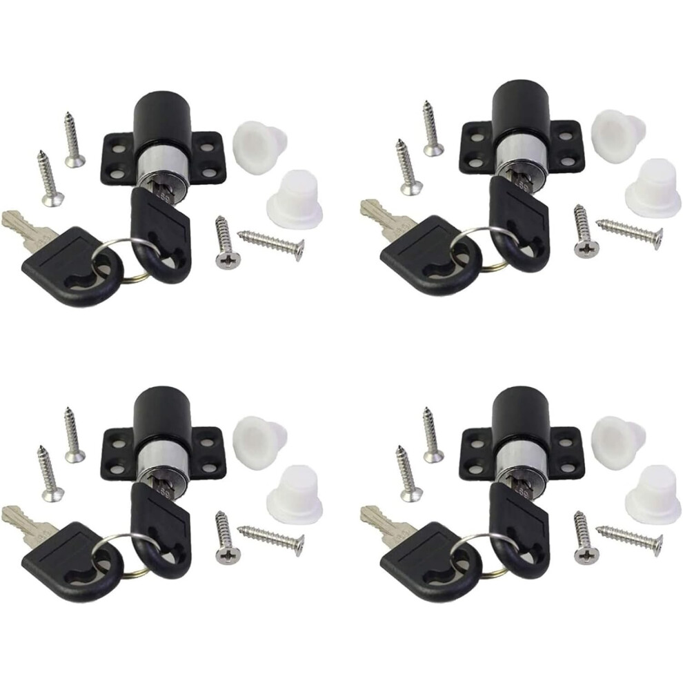 Lot de 4 serrures de sécurité pour portes et fenêtres avec clé, verrouillage de fenêtre pour enfants