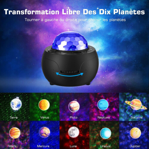 Luminárias de mesa, projetor de estrelas, projetor de céu LED recarregável com 32 modos e Bluetooth