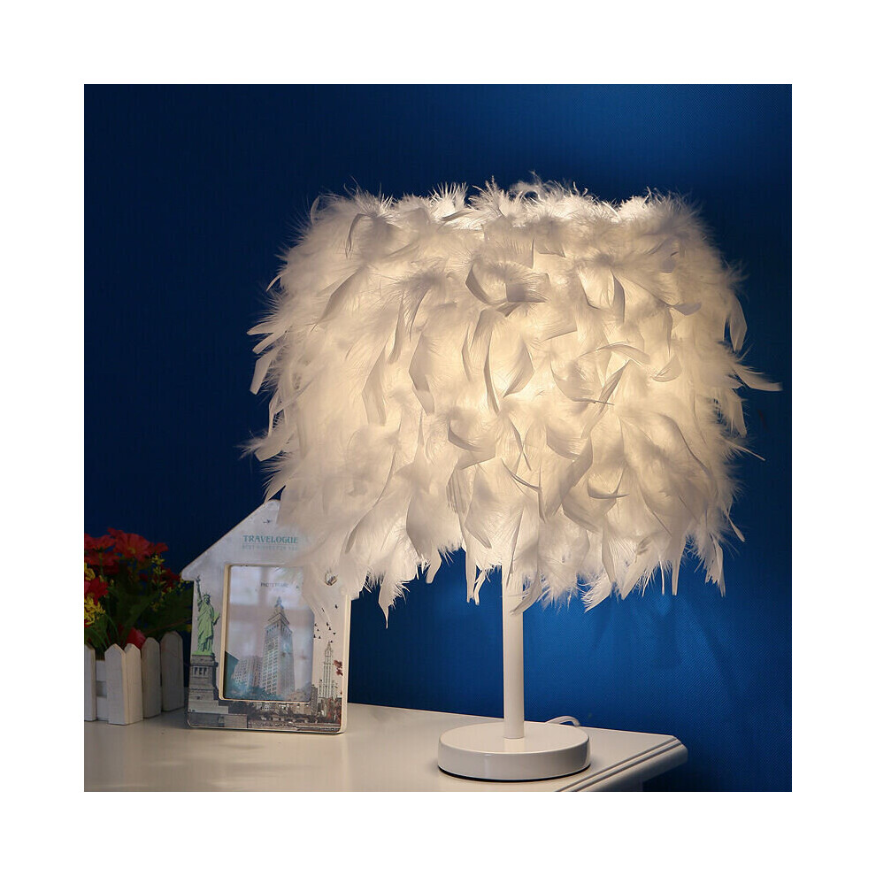 Lampe de chevet en plumes, lampe de table moderne en plumes, 23 x 30 cm