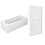 NES Home Nes Home 1700mm Round Bath, Square 800mm Bath Screen with Towel Bar 1