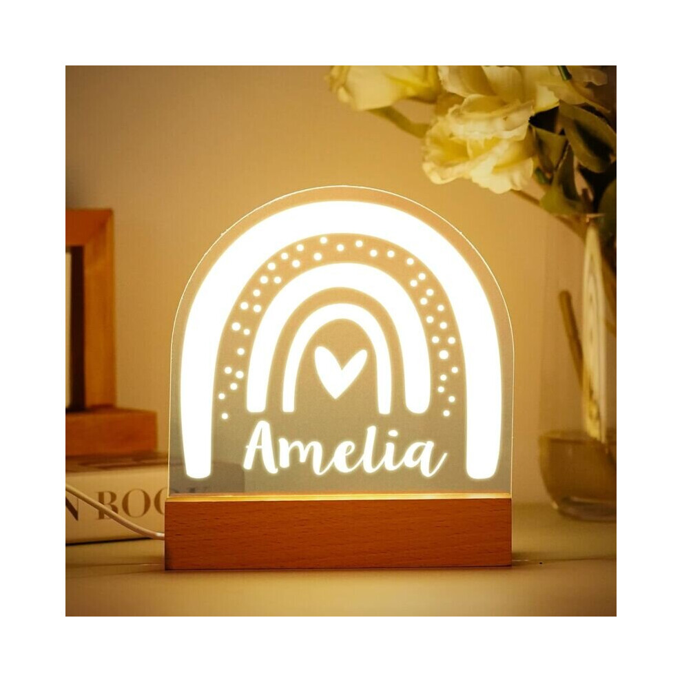 Veilleuse LED personnalisée pour bébé avec nom, cadeau de baptême pour garçon et fille, cadeau d'anniversaire