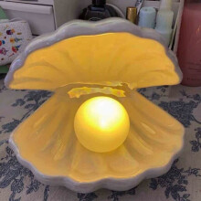 Shell Pearl Lamp European Style Valaisimet Keraaminen Pearl Figuuri Pöytä Ocean Lamp Ornament Lastenhuoneen