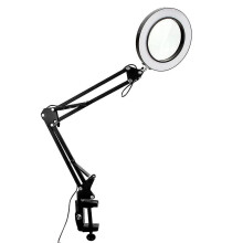 Lupa 10x com luz e 3 modos de cor 10 lupa ajustável brilho lâmpada de mesa para