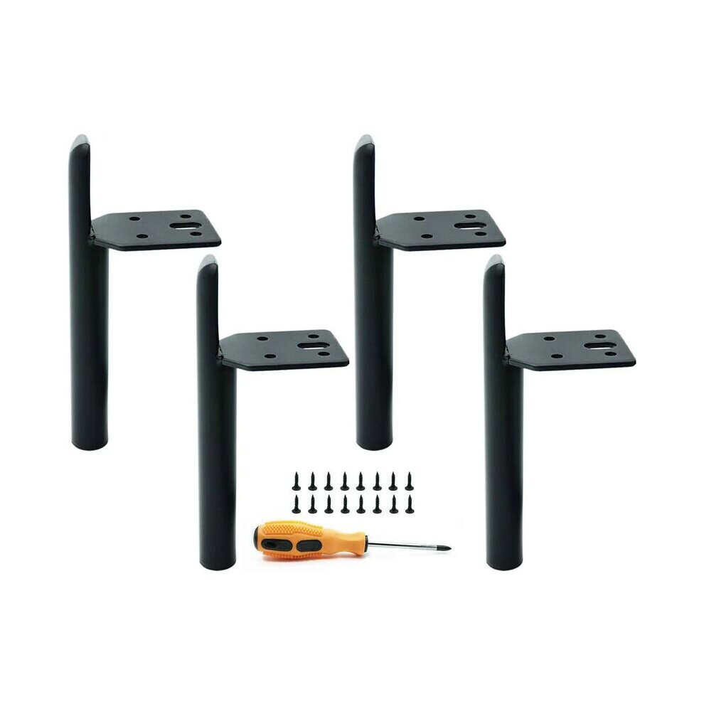 Pieds de meuble en métal noir (15 cm) à monter soi-même, avec vis, pour table basse, canapé, table de chevet