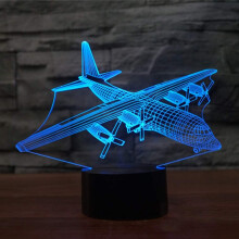 Creative 3D kevyt lentokonemalli Illusion 3D lamppu LED 7 väriä