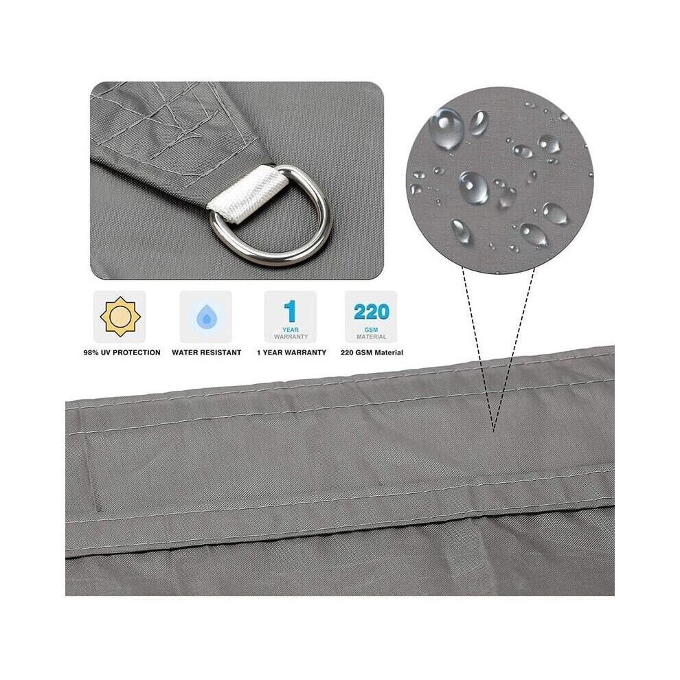 Voile d'ombrage 3 x 4 m - auvent extérieur imperméable avec protection UV pour la terrasse du jardin