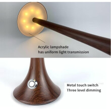 Luminária de mesa LED sem fio com bateria regulável, luminária de mesa portátil com bateria recarregável