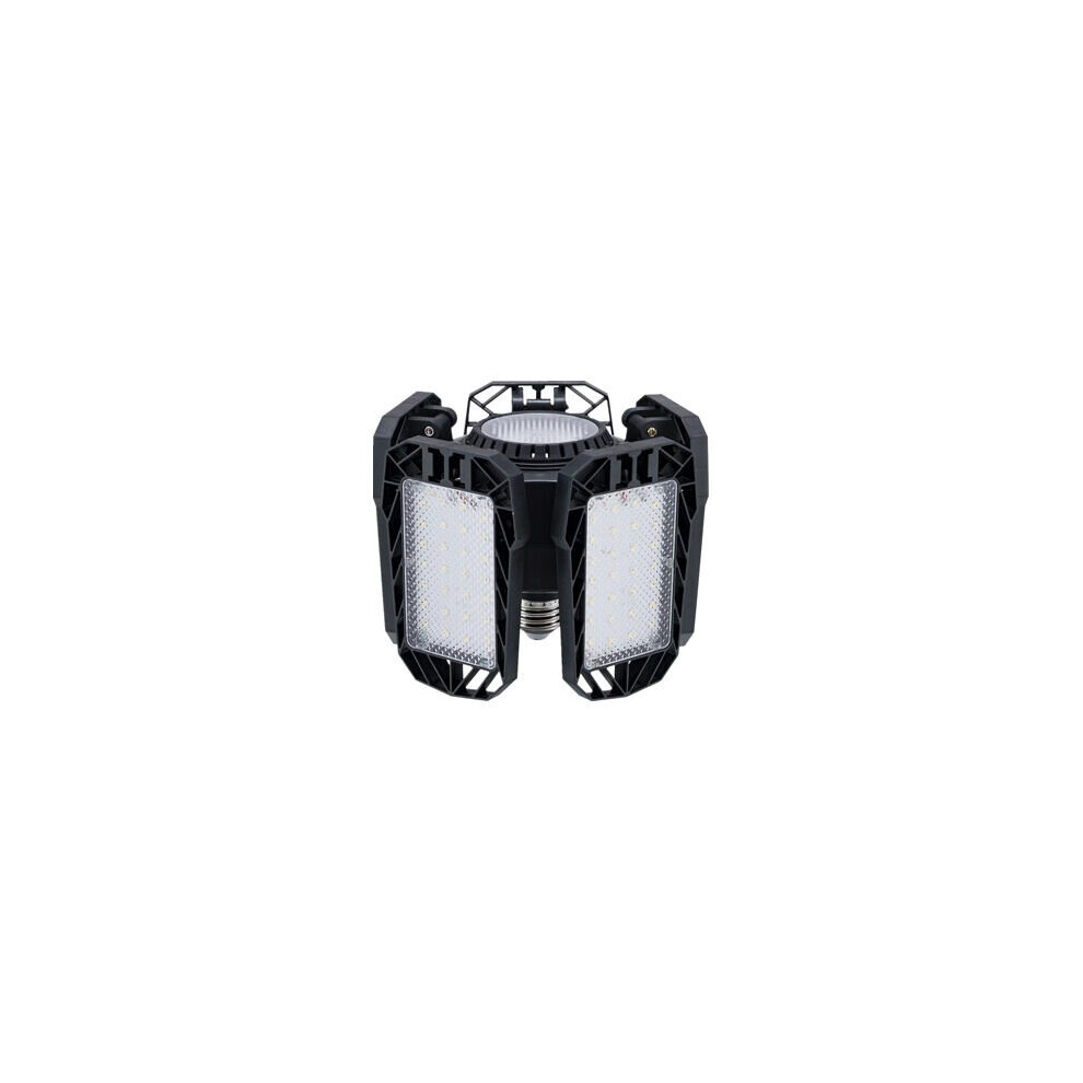 Pack éclairage de garage LED 80 W, éclairage d'atelier déformable E27/E26 avec 5 + 1 panneaux réglables, 20 000
