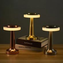 Luminária de mesa sem fio de metal, 3 cores, recarregável, 1800mAh, USB, LED, para restaurante, bar,