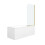 NES Home Nes Home 1700mm Square Bath with Legs and Brushed Brass Frame Curved Bath Screen 8