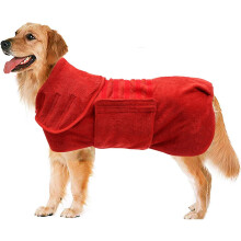 Peignoir pour chien en microfibre super absorbant, sac de séchage rapide pour chien avec ceinture élastique, manteau