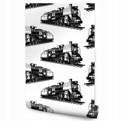 Papel de parede juvenil Trens em preto e branco