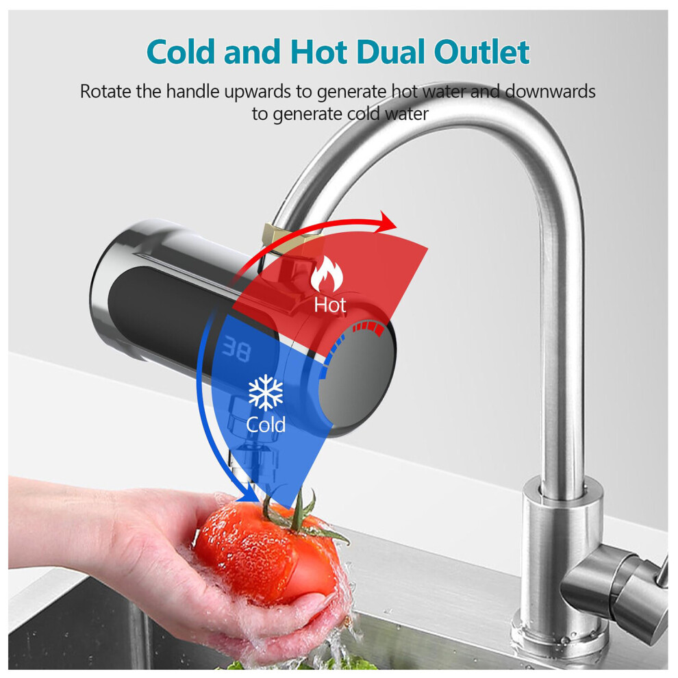 Chauffe-eau électrique instantané, robinet électrique avec affichage de la température à LED, mini chauffe-eau