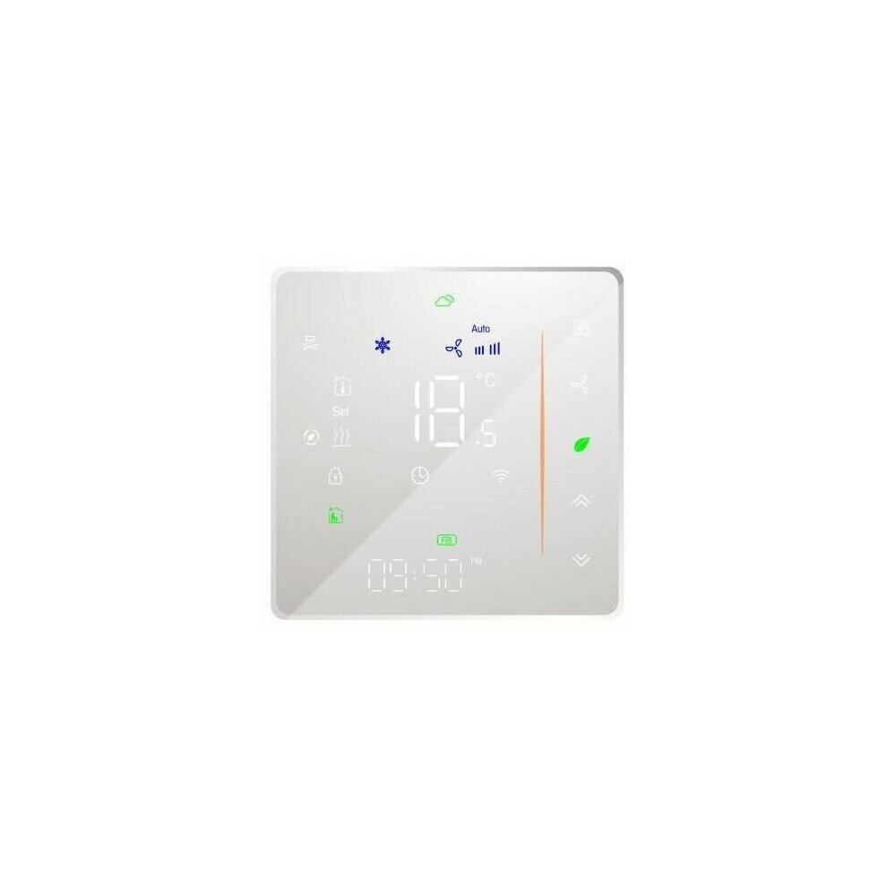 Thermostat d'ambiance intelligent Wi-Fi, programmable numériquement, pour climatisation (2 tuyaux - Blanc)