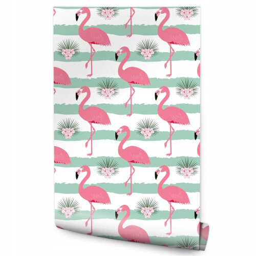 Carta da parati per bambini a strisce rosa FLAMING