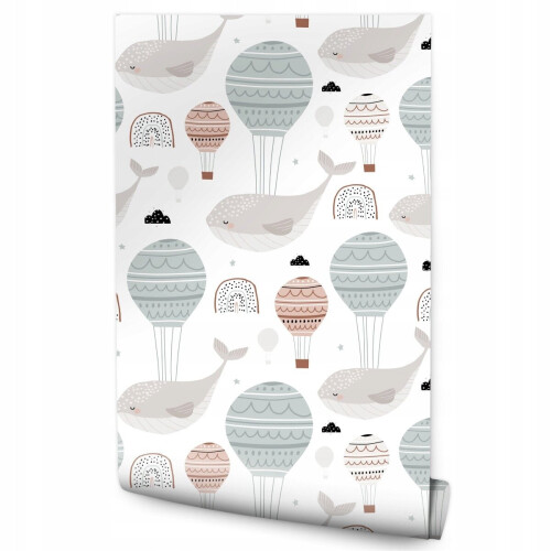 Papel de parede para quarto infantil Bumblebee Balões Nuvens