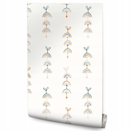 Papel pintado para pasillo arcoíris colorido estilo boho