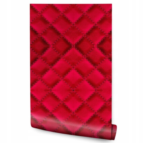 Papel de parede para sala de estar Couro sintético acolchoado vermelho