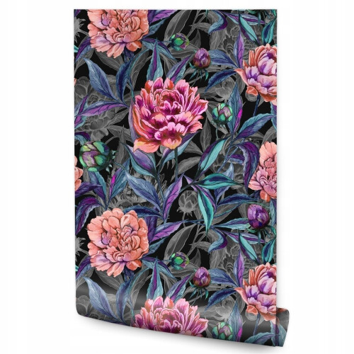 Fond d'écran Pivoines fleuries colorées peintes à l'aquarelle