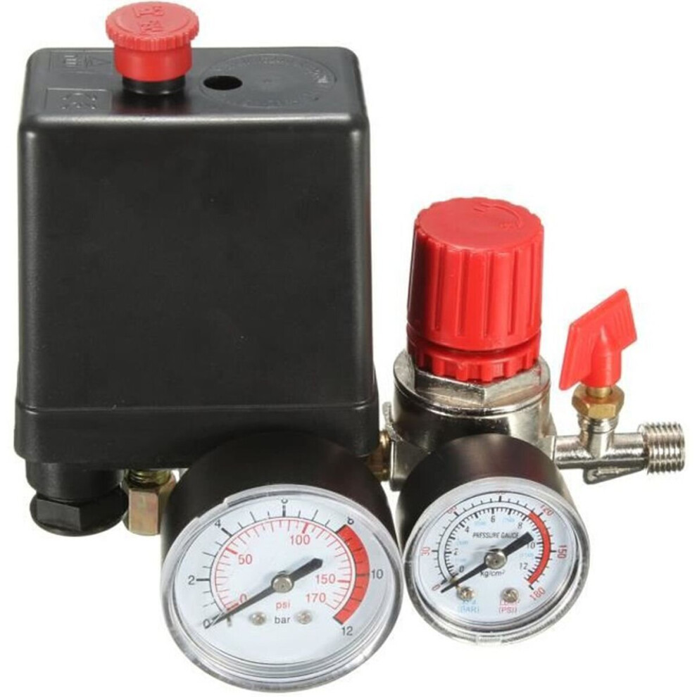 Mini régulateur de compresseur d'air 240 V 15 A, interrupteur de commande, vanne de pression avec manomètre
