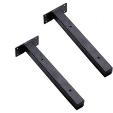 Staffe per mensole Hetang Yuese Pack Heavy Duty - Mensole industriali da 25 cm, staffe nere per mensole da parete