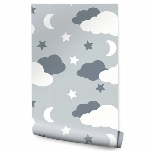 Lasten tapetti Clouds Stars Moons Sky