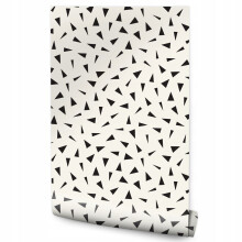 Papel de parede para sala de estar GEOMETRIA Acabamento em triângulos pretos
