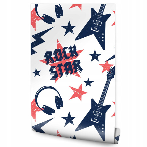 Papel de parede Quarto de jovens Guitarras Estrelas do rock Decoração de parede